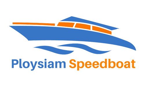 Logótipo Ploysiam Speedboat com desenho estilizado de barco azul e laranja e nome da empresa
